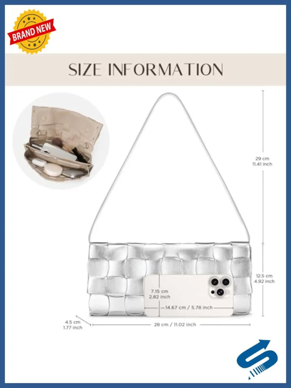 Woven Faux Leather Clutch with Detachable Chain Strap, Convertible Shoulder